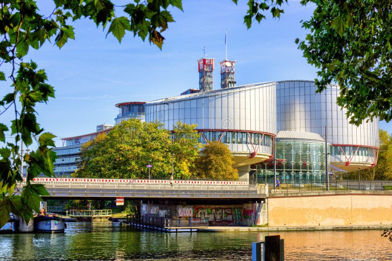STRASBOURG, FRANCE - European Court of Human Rights in Strasbourg building - Rule of law for European countries, October