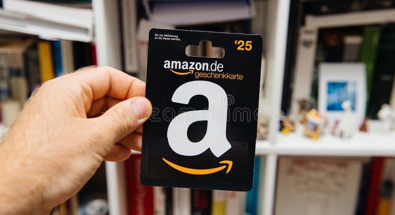 Amazon Gift Card In Man Hand Editorial Photography Image Of Elegance Amazon