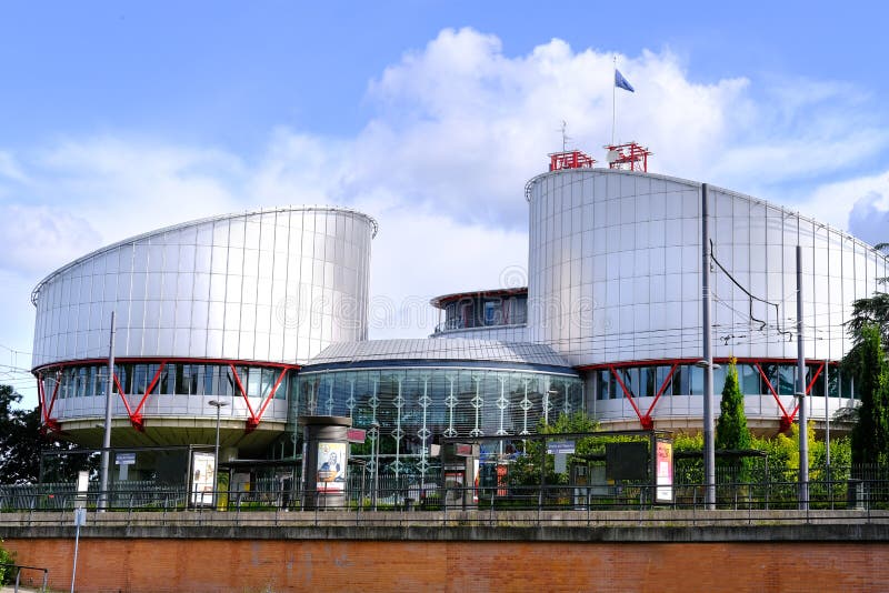 Strasbourg, France, August 2021: building of European Court of Human Rights, PALACE OF HUMAN RIGHTS, concept of Convention for