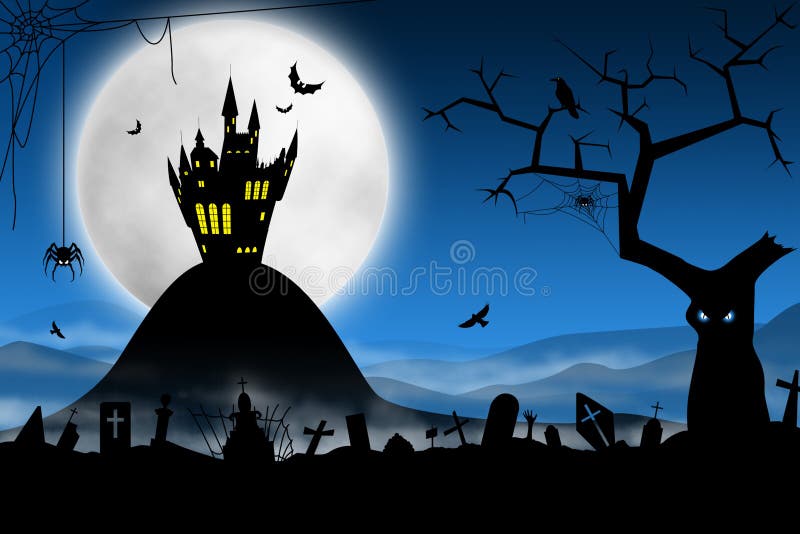 straszna Halloween noc ilustracji straszna Halloween noc ilustracji
