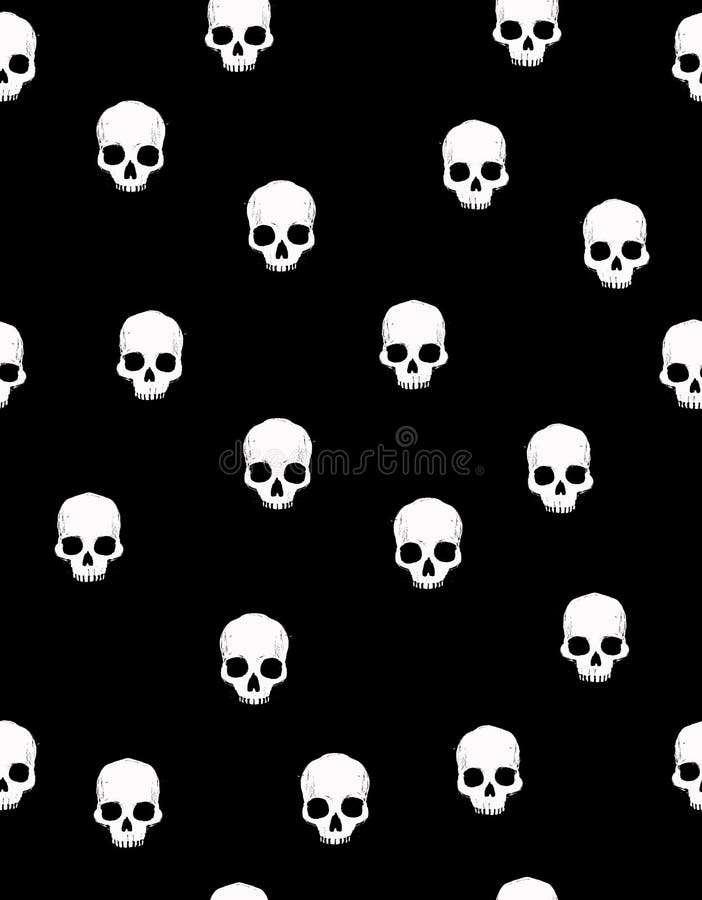 Straszna Halloweenowa ilustracja Biały Ludzki czaszka wektoru wzór ilustracji Straszna Halloweenowa ilustracja Biały Ludzki czaszka wektoru wzór ilustracji