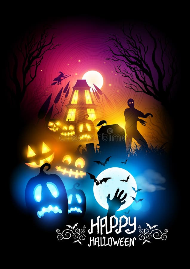 straszna noc halloween ilustracja wektor straszna noc halloween ilustracja wektor