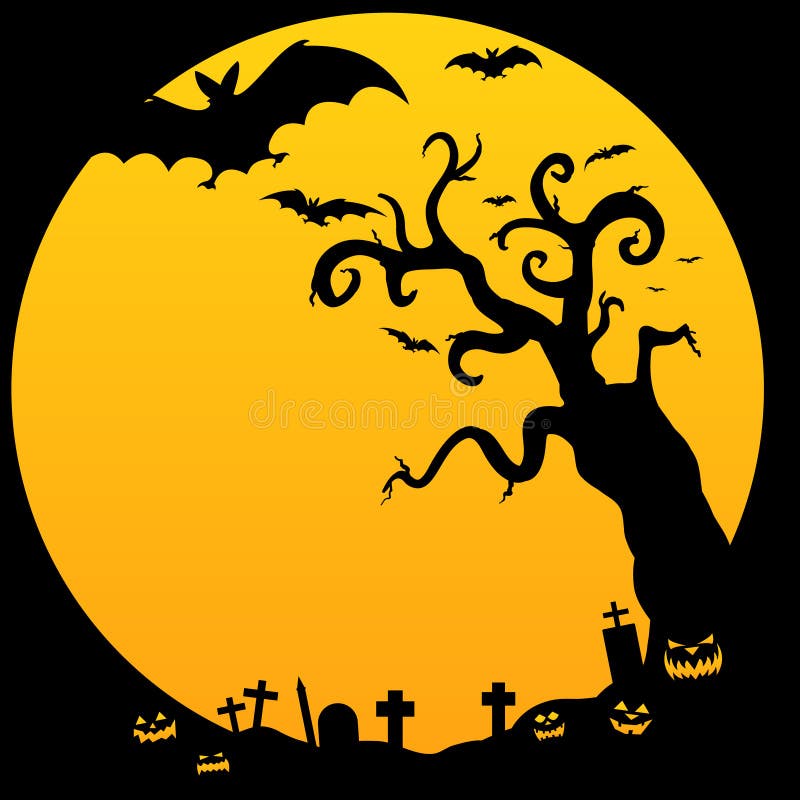 straszny Halloween drzewo royalty ilustracja straszny Halloween drzewo royalty ilustracja
