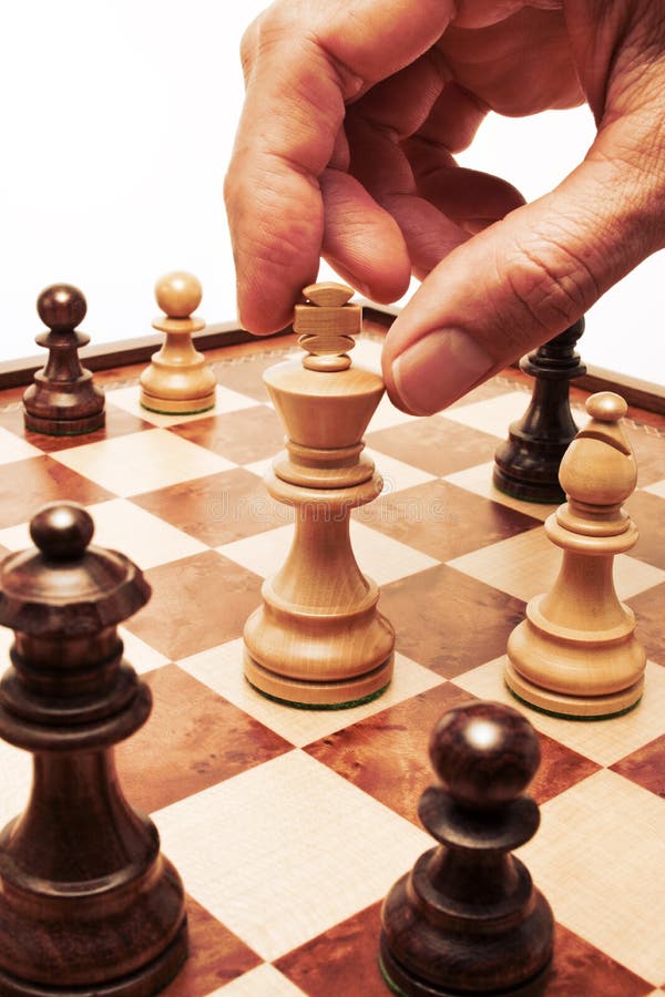 Strategi för flyttning för affärsschackhand