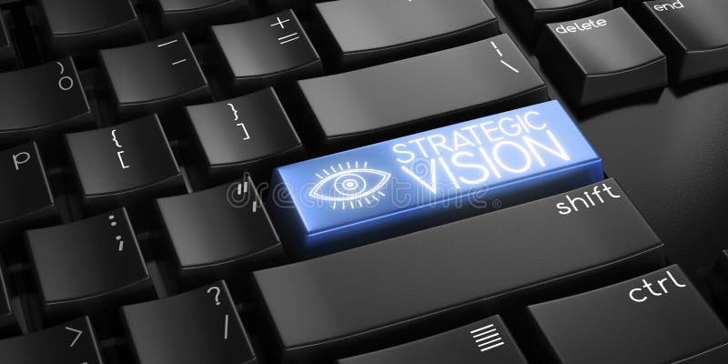 Strategic vision - computer keyboard vector illustration