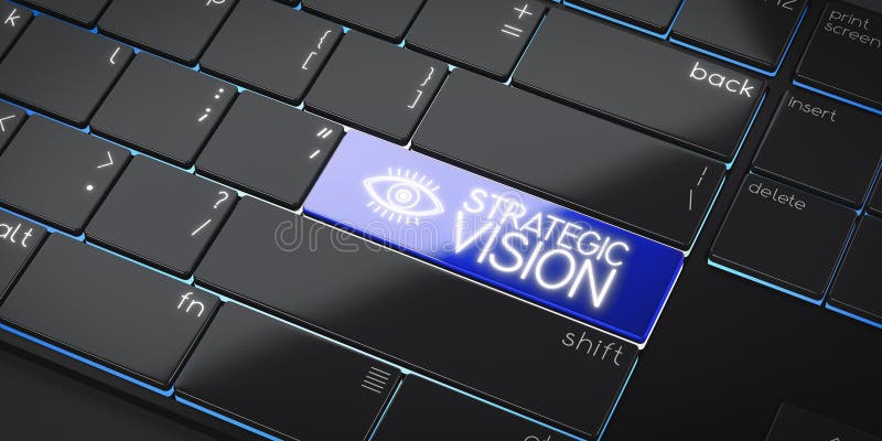 Strategic vision - modern computer keyboard stock illustration