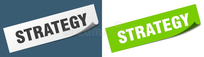 Strategidekal. signeringsuppsättning för strategi. royaltyfri illustrationer