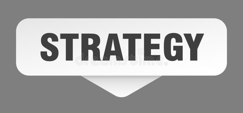 Strategidekal. Strategisk skylt isolerad på grå bakgrund royaltyfri illustrationer