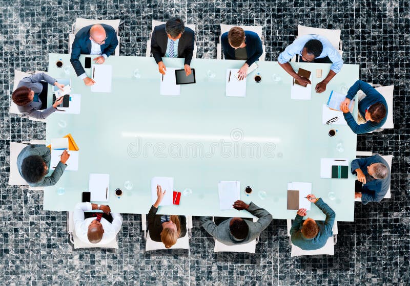 Strategieconcept de bedrijfs van Team Board Room Meeting Discussion