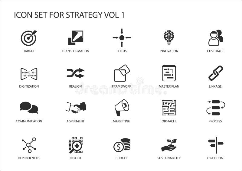 Strategy icon set