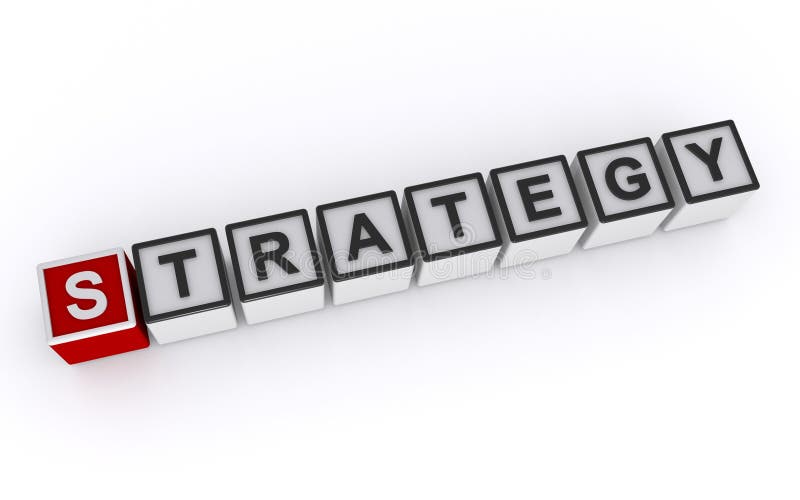 Strategy word block on white royalty free illustration