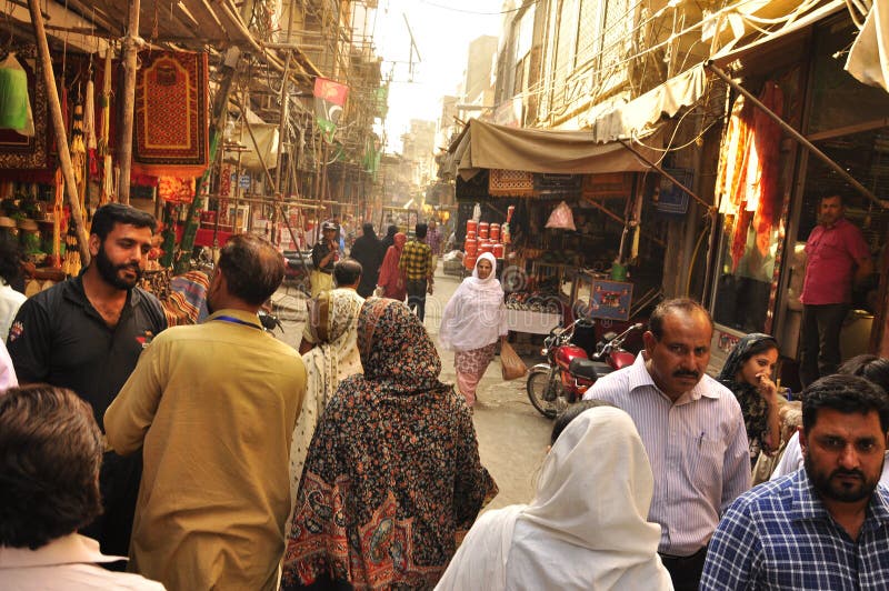Straten van de oude stad van Lahore stock foto Straten van de oude stad van Lahore stock foto