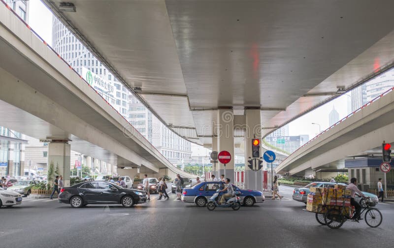 Straten van Shanghai, China royalty-vrije stock foto