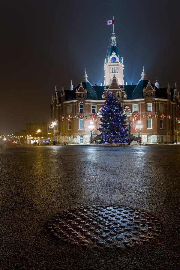 Stratford City Hall Christmas Decorations Editorial Photography Image