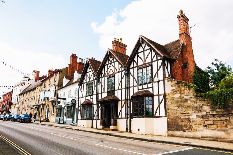 Stratford på Avon, UK historiskt gammalt för byggnader