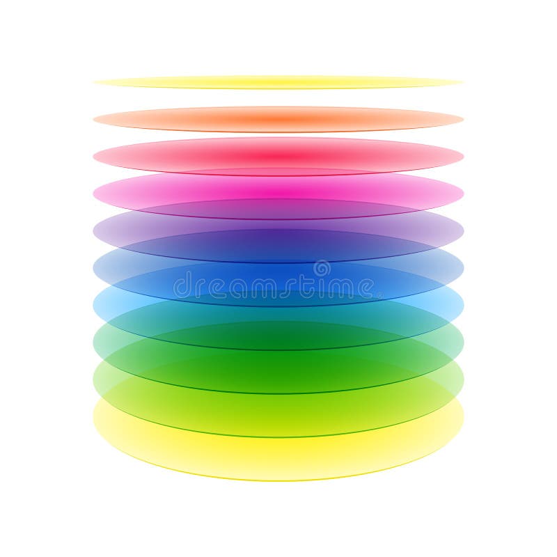 Strati del cilindro del Rainbow illustrazione vettoriale Strati del cilindro del Rainbow illustrazione vettoriale