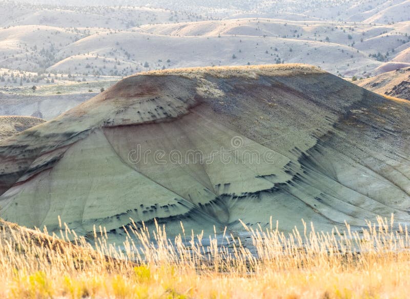 Strati variopinti delle colline e dell'erba dipinte di autunno fotografia stock libera da diritti Strati variopinti delle colline e dell'erba dipinte di autunno fotografia stock libera da diritti