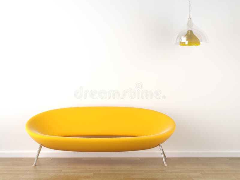 Strato di colore giallo di disegno interno su bianco illustrazione di stock Strato di colore giallo di disegno interno su bianco illustrazione di stock