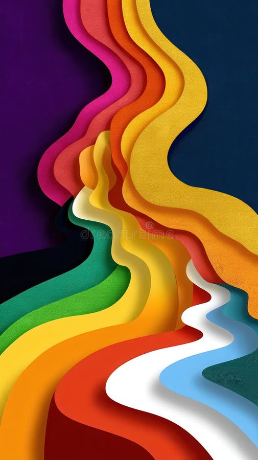 Straturi abstracte texturate cu gradient colorat curbând curbele de hârtie decupat stil element grafic de design pentru creație royalty free stock images