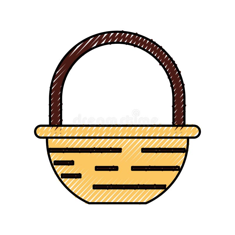 Straw Basket with Farm Product Stock Vector Illustration of store