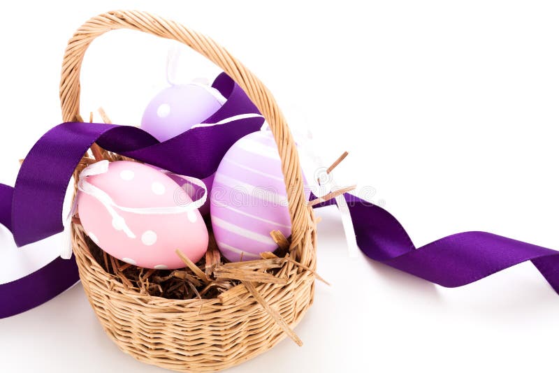 Straw Basket with Traditional Easter Eggs Stock Photo Image of basket, food 37477978