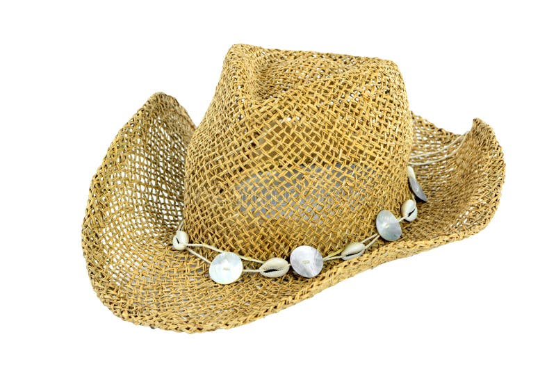 A straw beach hat isolate