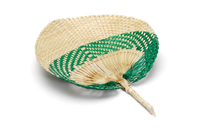 Straw fan stock photo. Image of held, isolated, decoration 16998250