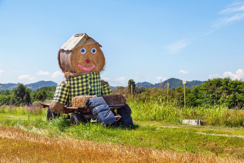 Straw figures stock image. Image of bale, cart, grass 77099801