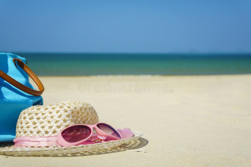 Straw Hat, Bag and Sunglasses Stock Photo Image of beach, beauty