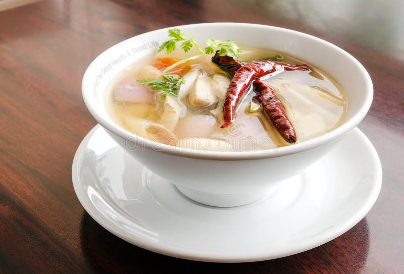 Straw mushroom soup stock photo