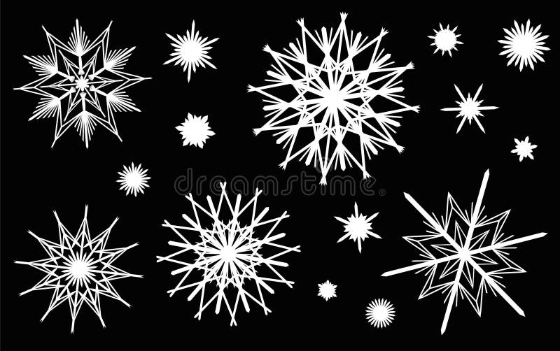 Straw Stars Silhouettes Snow Flakes stock illustratie Straw Stars Silhouettes Snow Flakes stock illustratie