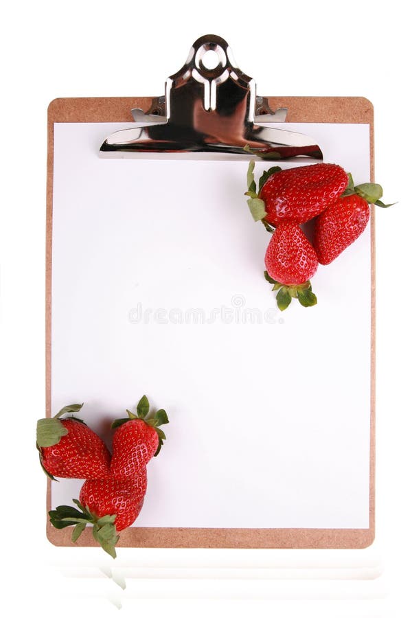 Strawberries on clipboard