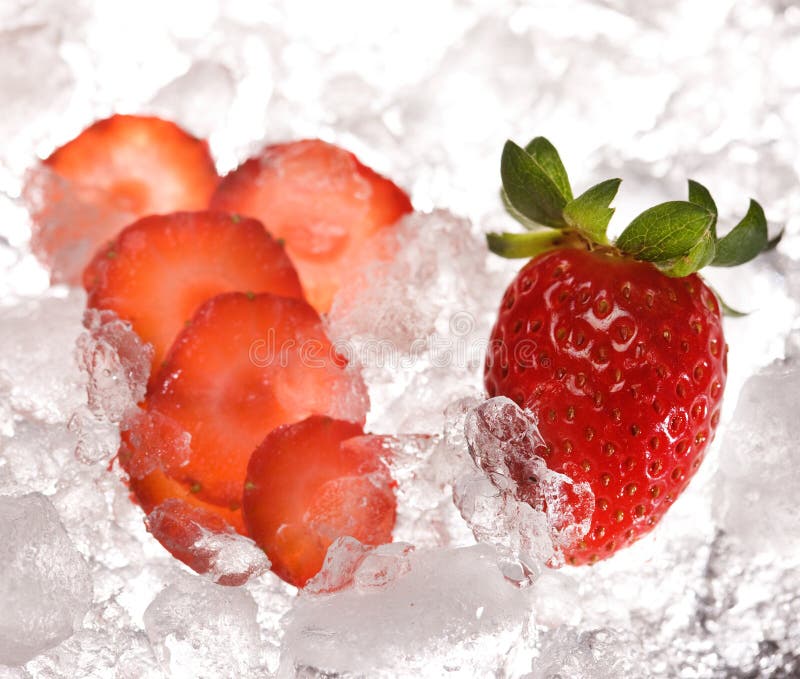 Strawberries on ice