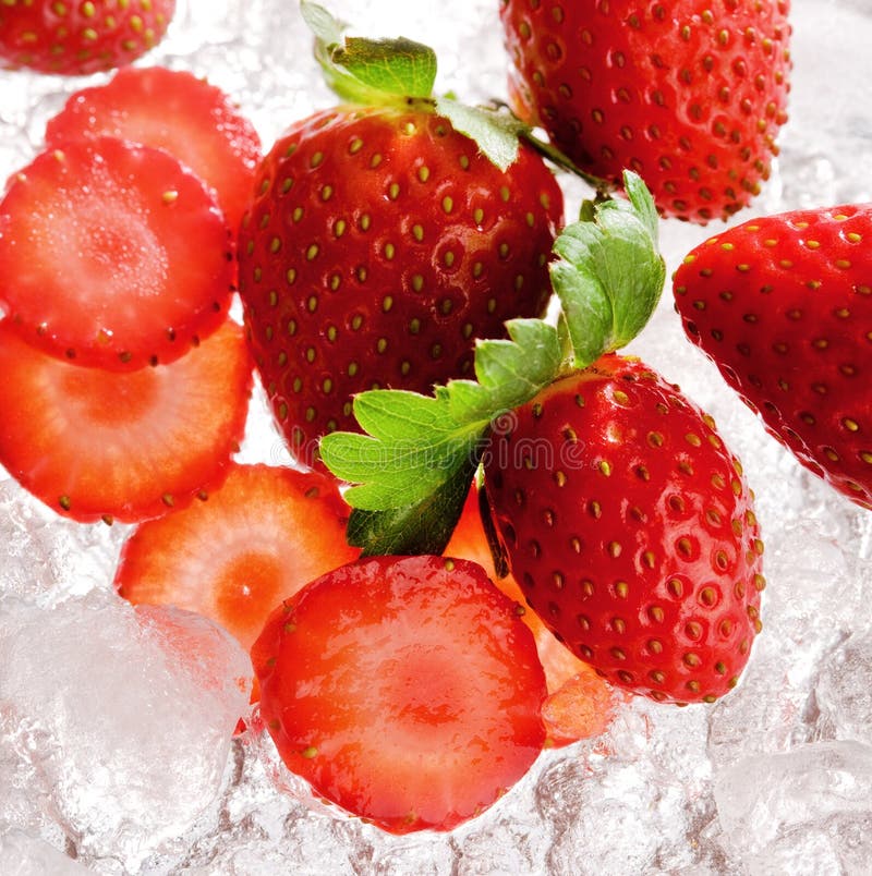 Strawberries on ice