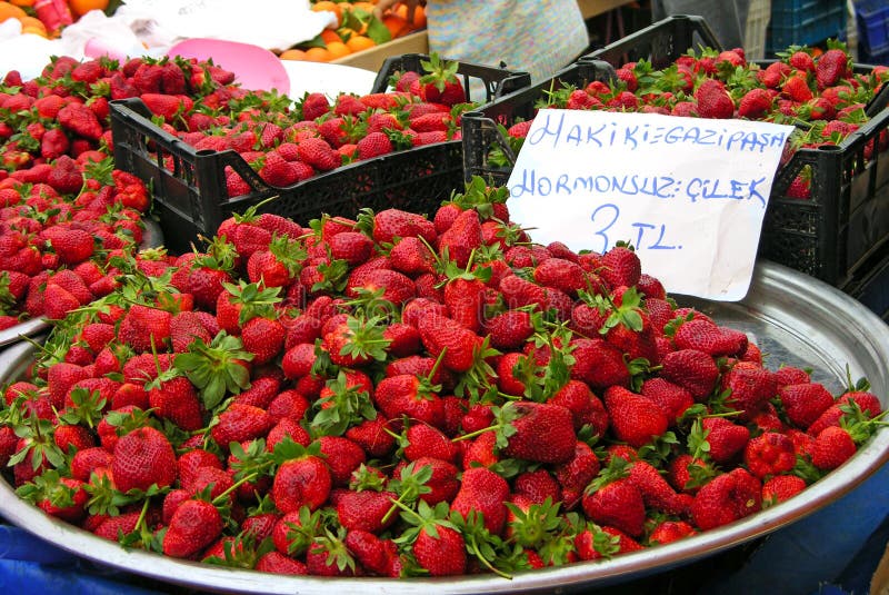 Strawberries at the market stock photo. Image of healthy 18914506