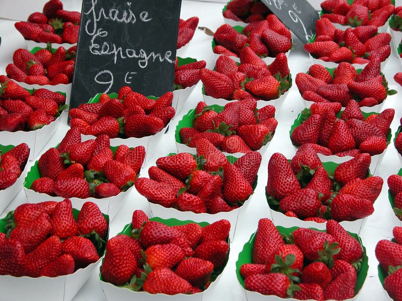 Strawberries in Market, Nice, France Stock Photo Image of prices