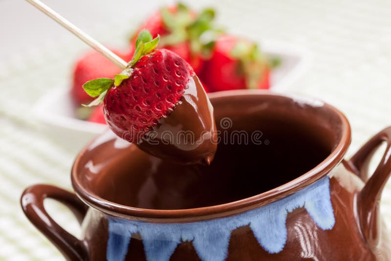 Strawberries with melted Chocolate