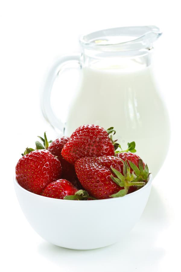 Strawberries and milk. stock photo. Image of strawberry 19631102