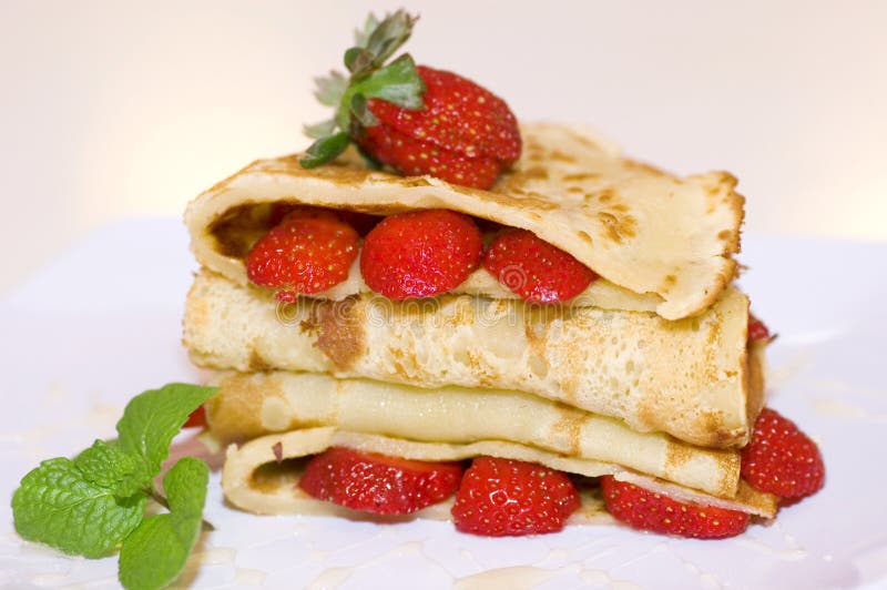 Strawberries pancake