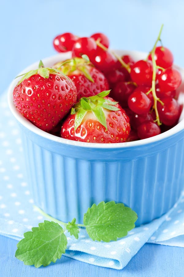 Strawberries and redcurrants