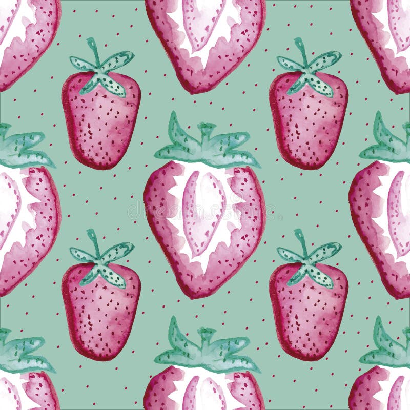 STRAWBERRIES SEAMLESS PATTERN REPEAT TILE Stock Illustration ...