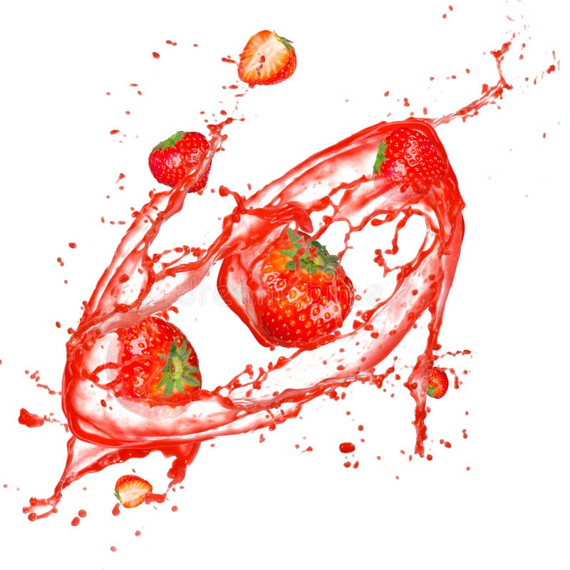 Strawberries in splash stock photo. Image of bubble, flowing 25720148
