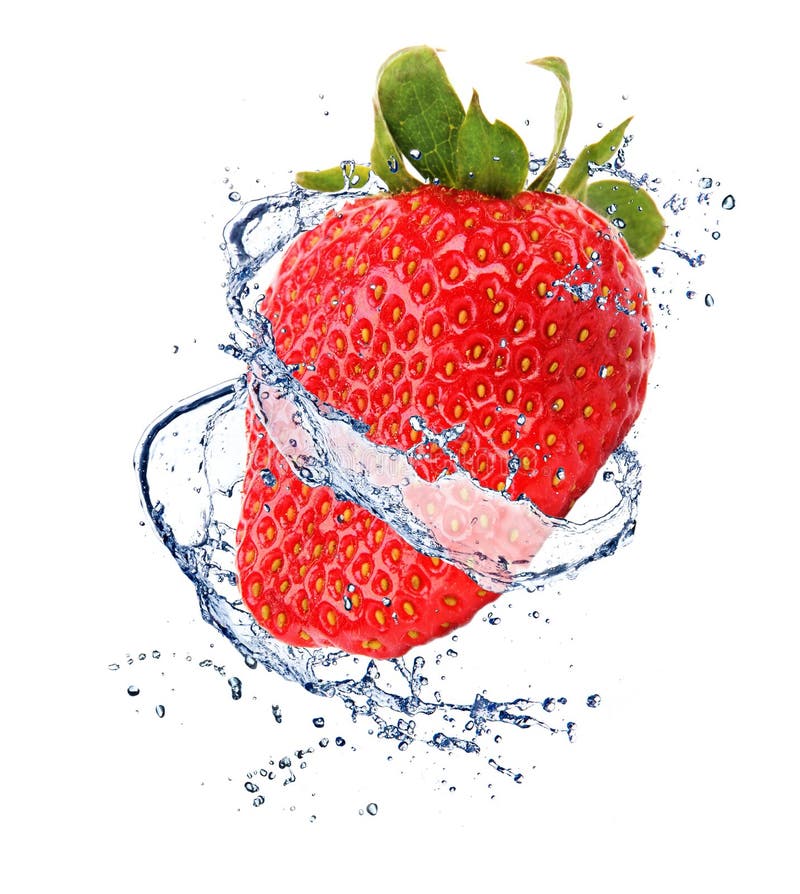 Strawberries in splash stock photo. Image of bubble, flowing 25720148