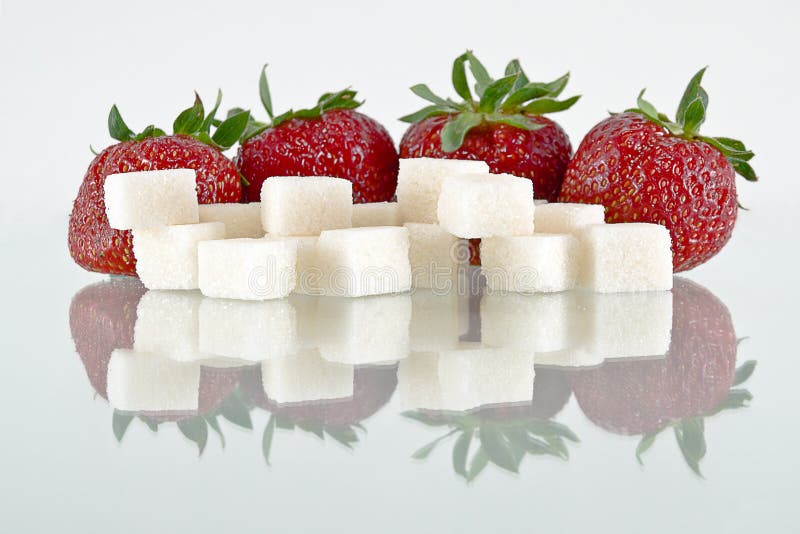 Strawberries and sugar stock image. Image of gourmet 14647063