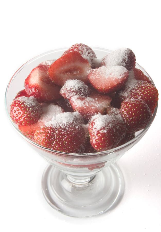 Strawberries and sugar stock image. Image of juicy, isolated 163723