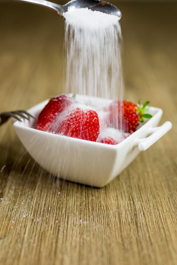 Strawberries with sugar stock photo. Image of blur, field 31014308