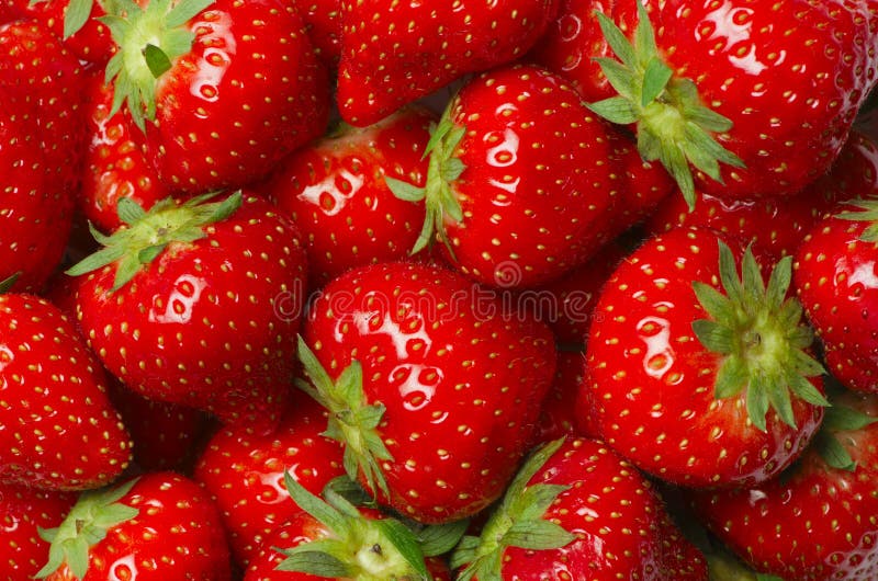 Strawberry. With leafs - full frame royalty free stock images