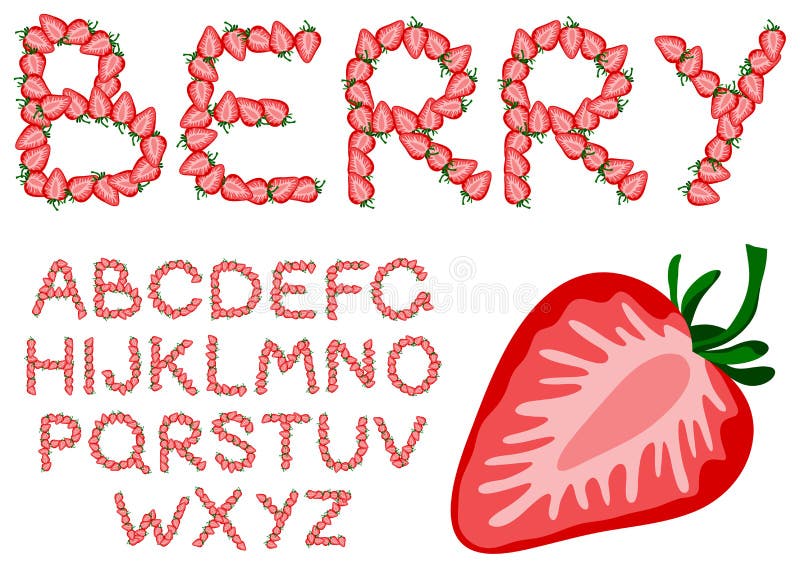 Strawberry alphabet stock vector. Illustration of letter 23213805