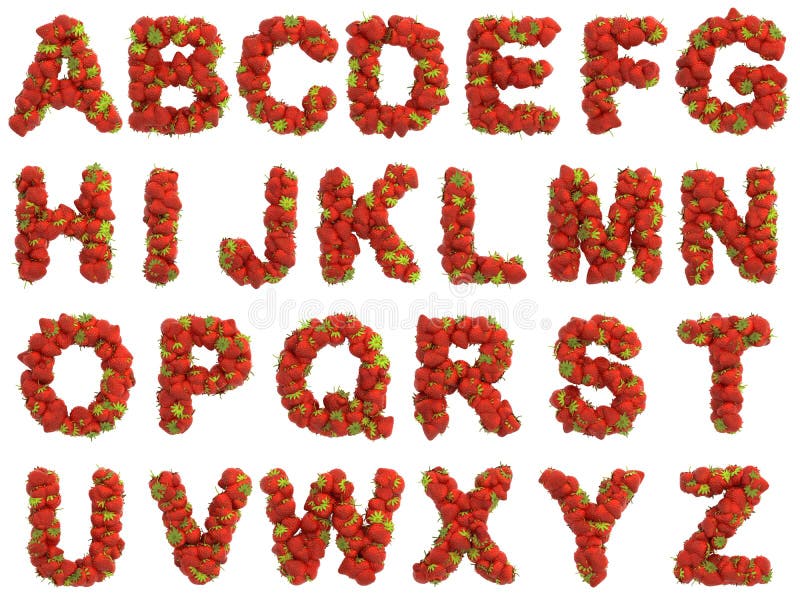 Strawberry Bright Alphabet Stock Illustrations 272 Strawberry Bright