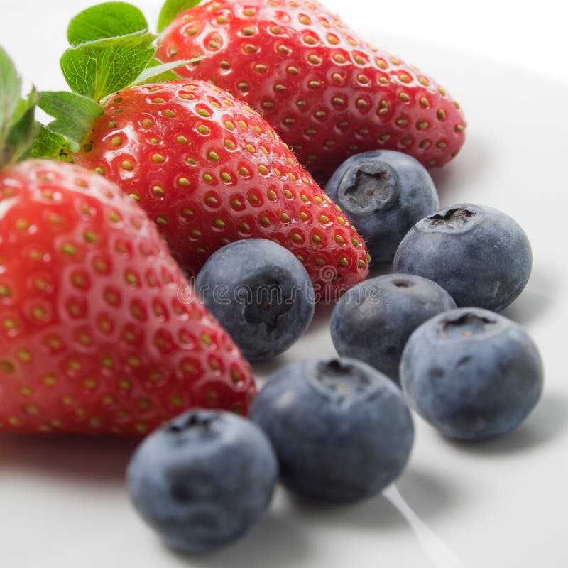 Strawberry and blueberries